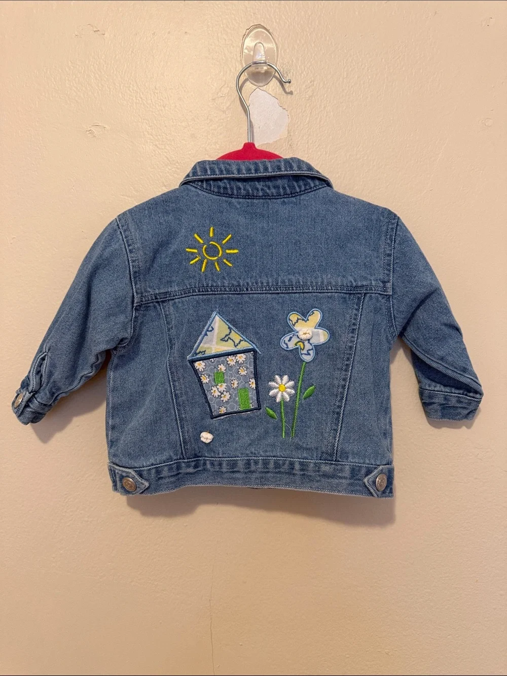 Nannette Light Blue Denim Jacket with Floral Patch